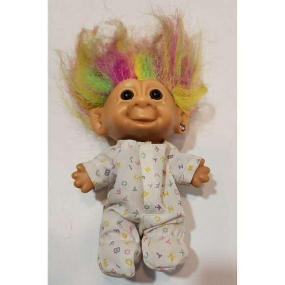 Vintage Lot of 4 Trolls - Lotto Rainbow Chicken and Baby Rainbow - Picture 15 of 16